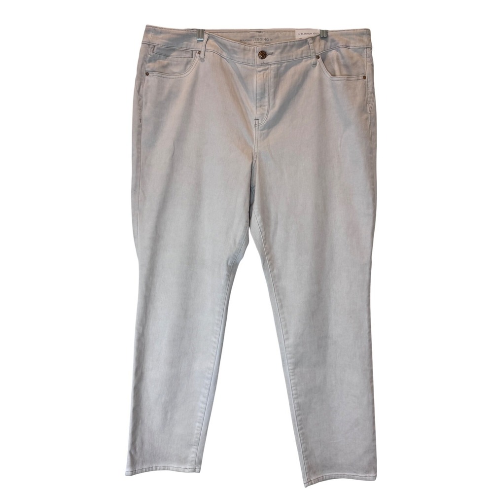 Chicos Size 4 Platinum Jegging‎ Jeans Preppy Summer Beach  Vacation Travel Chic